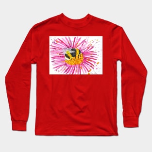 Bumble bee and Pink Flower Long Sleeve T-Shirt